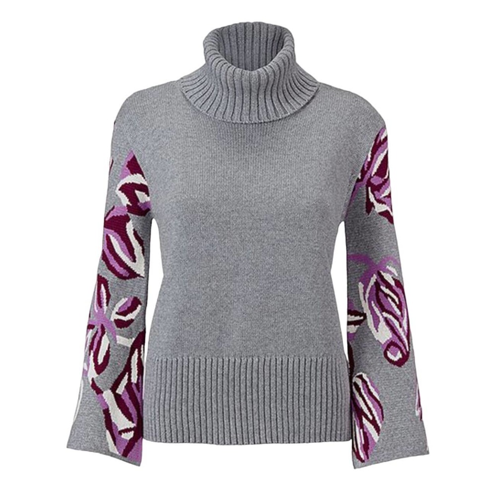 CAbi - Silver Rose Eden Turtleneck Sweater- Women Size M.